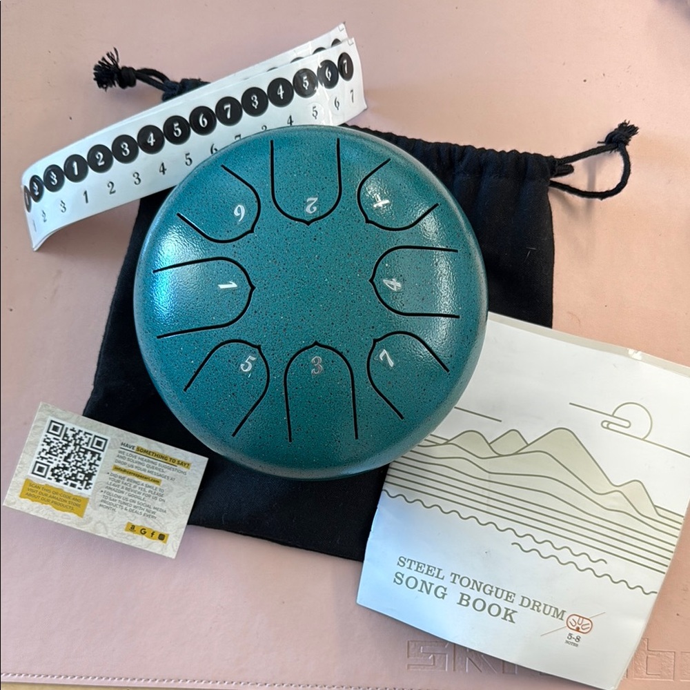 Steel Tongue Drum in Teal